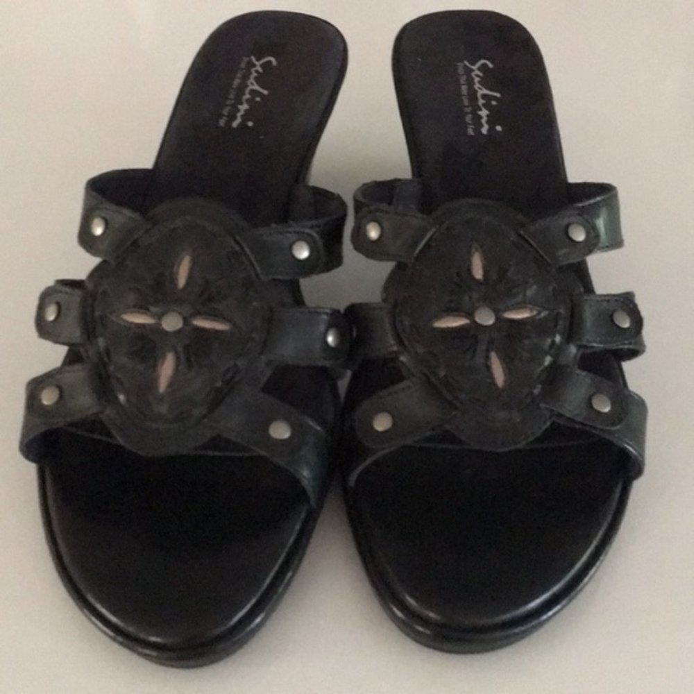 Sudini new black leather sandals - 10